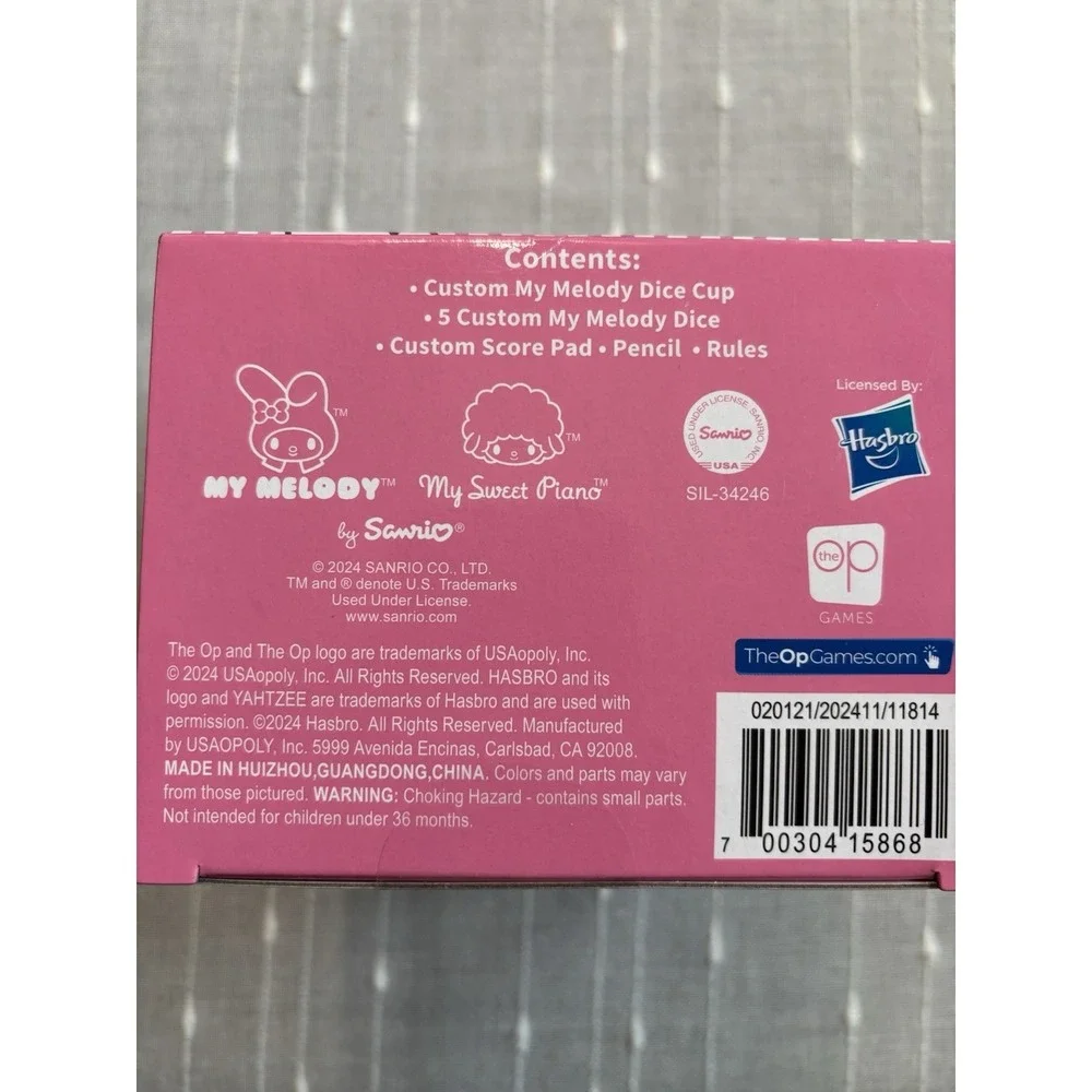 Sanrio Yahtzee My Melody Dice Game Collectible Hello Kitty Friends Dice Cup NIB